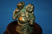 Old stock pure brass ingot Maitreya Buddha giant belly Buddha ornaments study supplies special price