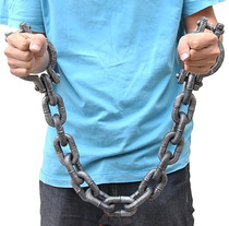 Halloween cos film and television props prisoner iron chain plastic simulation handcuffs bracelet torture shackles chain shackles
