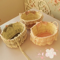 British Plaid storage basket Princess bow cosmetics storage basket small objects storage basket raised basket