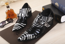 New arrivals Korean version pointed toe high-heeled mens leather shoes casual shoes hairdressers popular mens shoes