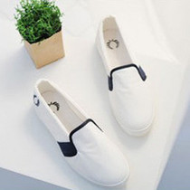 2022 Spring Sailor Shoes Women Han Edition Wave Student Shoes Flat Bottom Casual Shoes White Sneakers Lady Cloth Shoes Single Shoes