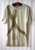 Special clearance pure cotton mens T-shirt natural color cotton mens short-sleeved T-shirt