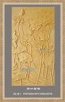 Sandstone relief mural lotus leaf wall decoration TV background wall brick plant flower relief hotel porch screen