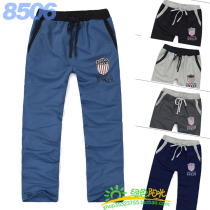 Boy sports pants CUHK Tong Shan Pants Children Knit Long Pants Casual Pants Loose spring and autumn Childrens clothes 8506