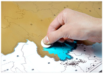New TOPDOT scratch map China world travel travel footprint record punch Mark wall sticker