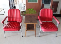 80 s red metal frame sofa (big Qi green leaf film and television props rental 300 yuan days)
