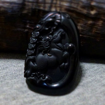 Natural Crystal semi-precious stone natural gem obsidian immediately rich pendant Seiko for men and women