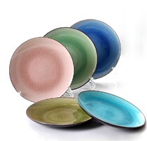 Ceramic plate Ice crack household dish plate Western steak plate Fruit salad snack plate Creative decorative hanging plate