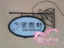 Iron light box Billboard signboard sign light box bracket Oval LED light source acrylic board with picture