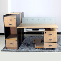 Double desk Pair of sitting computer desk Company clerk combination with pumping steel frame table Multi-drawer table