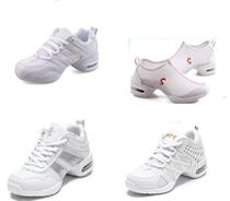 White four seasons mesh dance height-increasing dance shoes womens soft bottom modern square dance fitness sports tourism spring and autumn