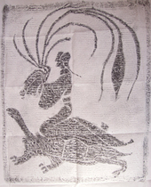 The collection of Han portraits Ishihara Taku ---- Han Immortals Riding Turtles portrait stone rubbings