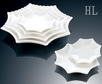 Crazy rob hotel tableware magnesium white porcelain snack dish ceramic special-shaped dish plate octagonal shell dish