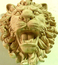 Artificial sandstone TV background wall three-dimensional relief simulation animal lion head fountain fountain fountain indoor and outdoor landscape