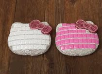 Stick diamond bow Crystal stick diamond portable makeup mirror Stick chain diamond Hand inlaid