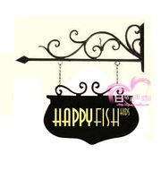 Iron Billboard House signboard shop simple European bracket with word listing promotion class kindergarten