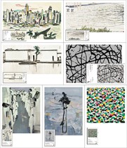 Wu Guanzhong painting and calligraphy postcards can be obtained by limit pian