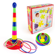 Parent-child sports Montservern family throwing ring game layer by layer rainbow tower ring early education educational toy