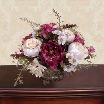 Decorative flowers Silk flowers Dried flowers bouquet European simulation flowers Flower arrangement set Flower arrangement flower vase Fake flowers Silk flowers