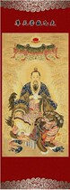 Taib Save the Tian Zun Chinese traditional Taoist Idol scroll hanging painting silk cloth portrait 120x45cm