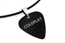 PICKLACE-Titanium steel Guitar Plsheet Necklace Cool Play Band COLlPLAY (black)