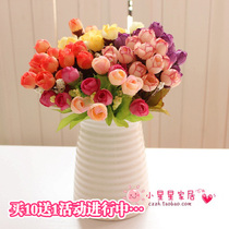 15 mini little rose simulation bouquet Rose Bud simulation flower silk flower fake flower background bouquet