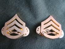 Metal badge US Marine badge team rank Sergeant dress uniform badge collar gold