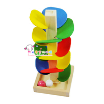 Outer single color splicing tree inertia swing ball smart tree color cognition wooden assembly toy