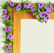 Fake flower decoration flower rattan Air conditioning pipe heating pipe Sewer pipe Living room simulation rose vine plastic vine leaves