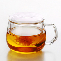 Heat-resistant tea set coffee drinks tea glass water Cup three-piece Cup office Cup ladies water cup round Fun Cup
