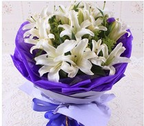 Shanghai Flowers Express wedding delivery flowers Love birthday wishes Flowers Express 5 perfume lily bouquet
