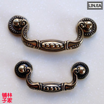 Green bronze European antique retro wardrobe cabinet door drawer handle handle simple furniture pastoral handle 8903