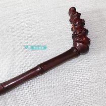 Special price Fine Indian leaflet rosewood old material Bamboo stick crutch crutch civilization stick Pure hand carved gift good products