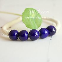 Ceramic 1987 Jingdezhen jewelry creative jewelry handwoven Blue Pearl hipster literary and artistic style women bracelet