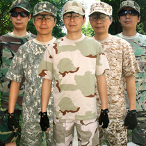 Outdoor military fans students personality trend camouflage uniforms military style round neck plus half sleeve summer Men short sleeve t-shirt