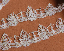 F27 side by hand DIY clothing accessories day single lace embroidered white silk thread Lolita embroidery lace 5cm