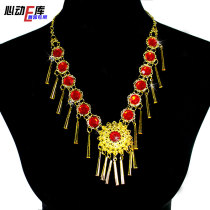 Yiwu factory price) high-grade Indian belly dance performance accessories accessories props) new Ruby long pipe necklace