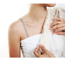 Korean Version Fashion New wedding dresses Luxurious Shiny Water Drill Zircons Shoulder Strap Underwear Bra Invisible