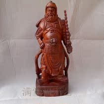 Xianzuo crafts ornaments wood carving Buddha statue Door God red Tan Yuchi Gong Yuchi Jingde jewelry home offering
