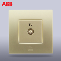 ABB switch socket panel steel frame made of Art Pearl gold one by one connecting TV socket AU304-PG