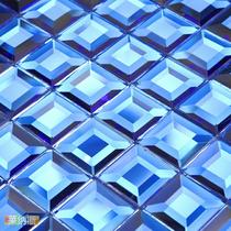 (Linus Mosaic)Blue mirror mosaic 5-sided crystal glass bar wall tile living room