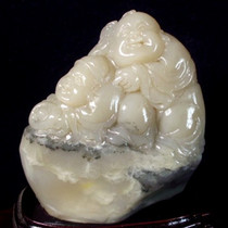 Ancient Playing Miscellaneous Collections Vintages Elegant and Crystalline Qiaoshou Shan Mountain Frozen Stone Children Wishing Susushi Sushi