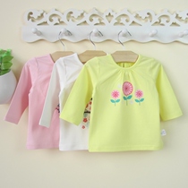Baby long-sleeved T-shirt girls clothing pure cotton T-shirt round neck top 0-1-2 years old baby girl bottoming shirt tide