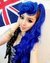 Shakir Japanese Harajuku wig ponytail long hair curly hair Pear flower long roll tied color ponytail