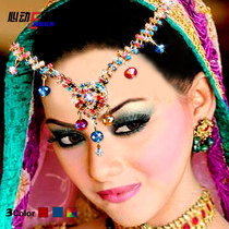 Tianzhu girl dance headdress head chain jewelry Yiwu factory price mouth Nepal high-end acrylic drill eyebrow pendant