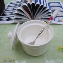 4 inch pure white stewing cup ceramic small stewing cup with lid stew pot stew bird's nest shark fin Buddha jumping wall soup cup inner container
