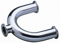 304 stainless steel quick-loading u-type three-way pass sanitary level quick-fit U-type three-way hoop type sanitary grade U type 3-3 pass