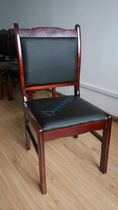 Chengdu office wooden chair Simulation leather wooden mahjong chair Conference chair Dining chair Waiting chair Lounge chair
