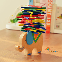 Foreign trade original single kindergarten teaching aid class gift elephant balance beam desktop game puzzle parent-child stacking height