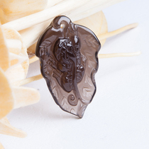 Fortune god natural ice species Obsidian leaves Pixiu lucky treasure hydration pendant necklace